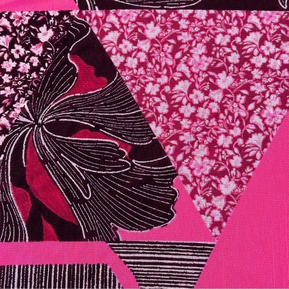 ALFANI 3/4 Sleeve Pink Black Semi-sheer Lined Tunic Blouse Floral Chiffon Top 3X - Picture 4 of 12